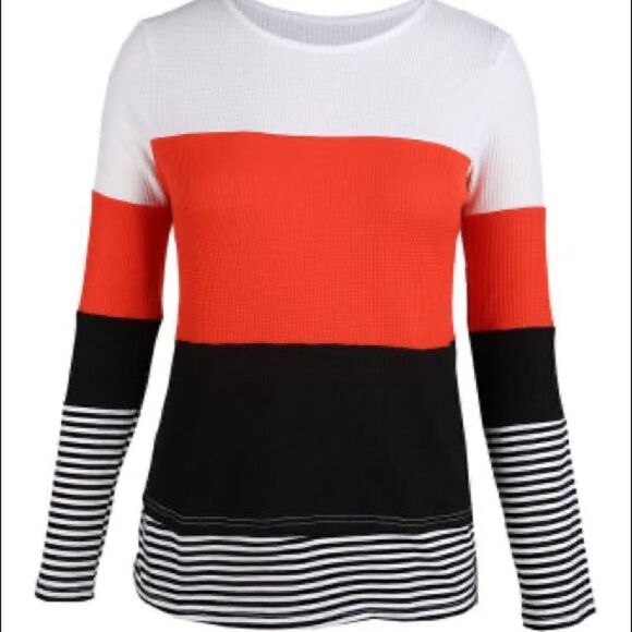 Boutique Color Block Long Sleeve Pullover Various sizes - Picture 2 of 10
